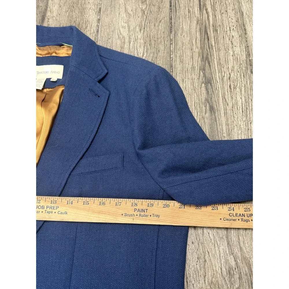 Territory Ahead Blazer Mens 40S Silk Sport Coat Gold Lining Classic Two Button